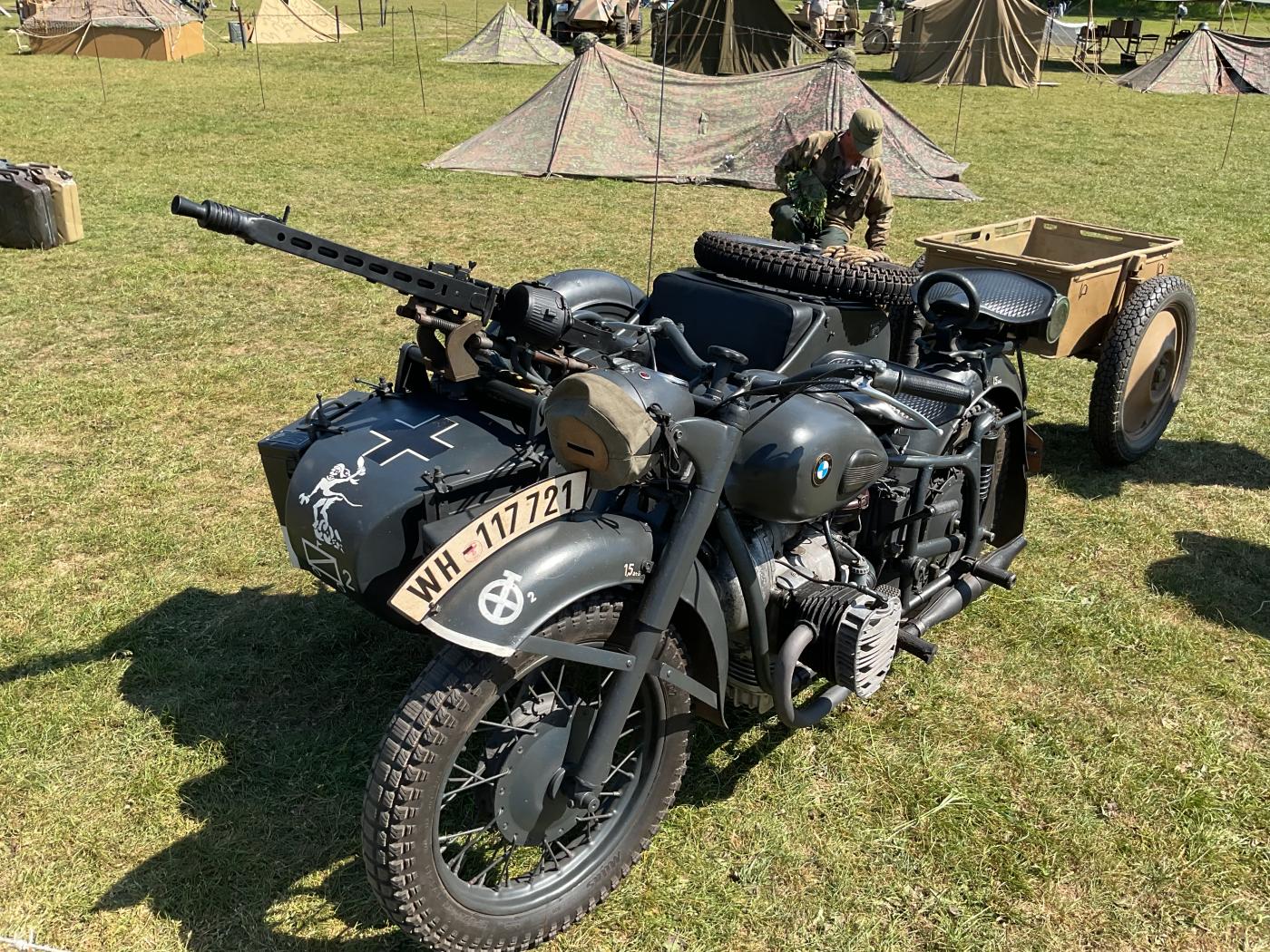 Mororbike and sidecar