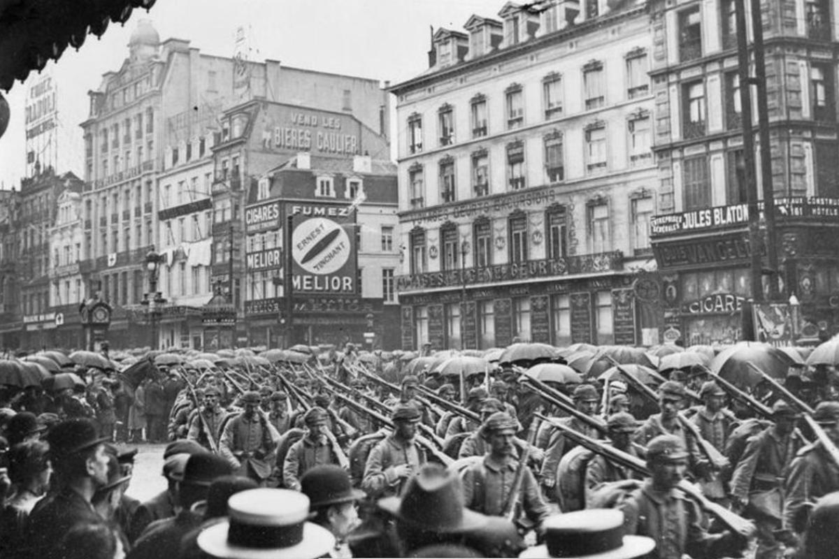 German troops marching through Belgium