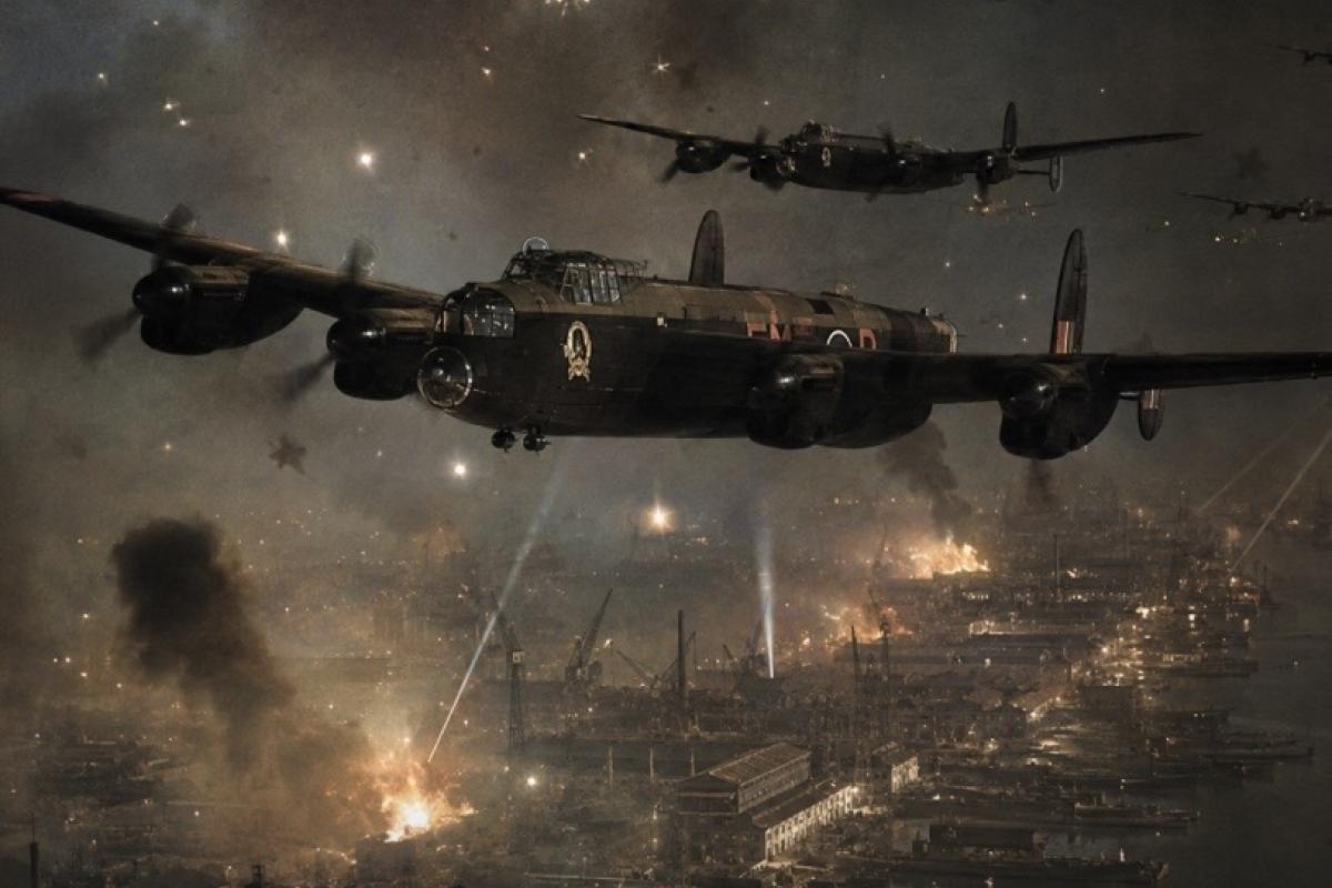 Lancaster bombing mission raid on u-boat pens Danzig Poland