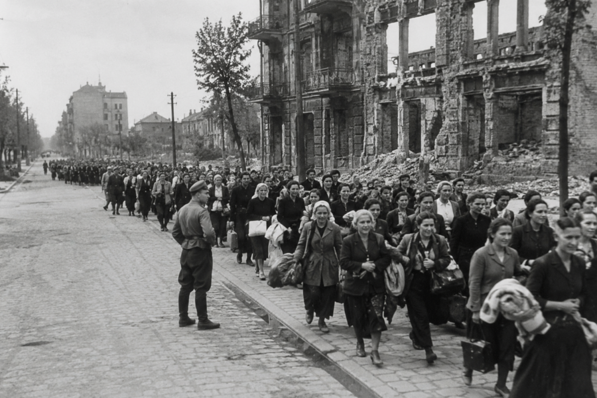German troops marching polish to massacre wolf